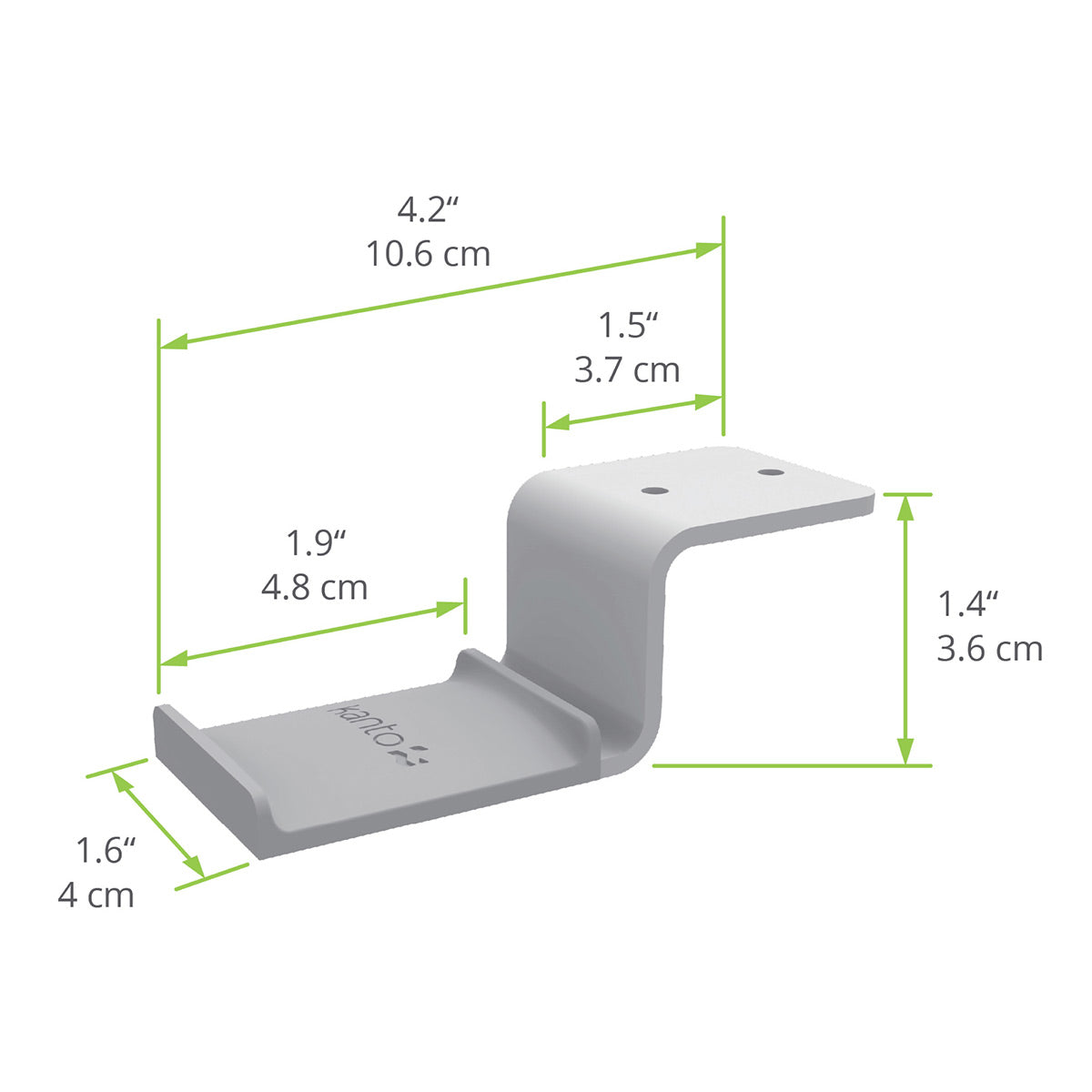 Kanto HH Steel Under Desk Headphone Hook (White)