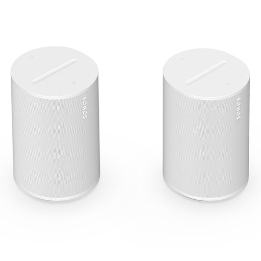 Sonos Era 100 Voice-Controlled Wireless Smart Speakers with Bluetooth, Trueplay Acoustic Tuning Technology, & Amazon Alexa Built-In - Pair (White)
