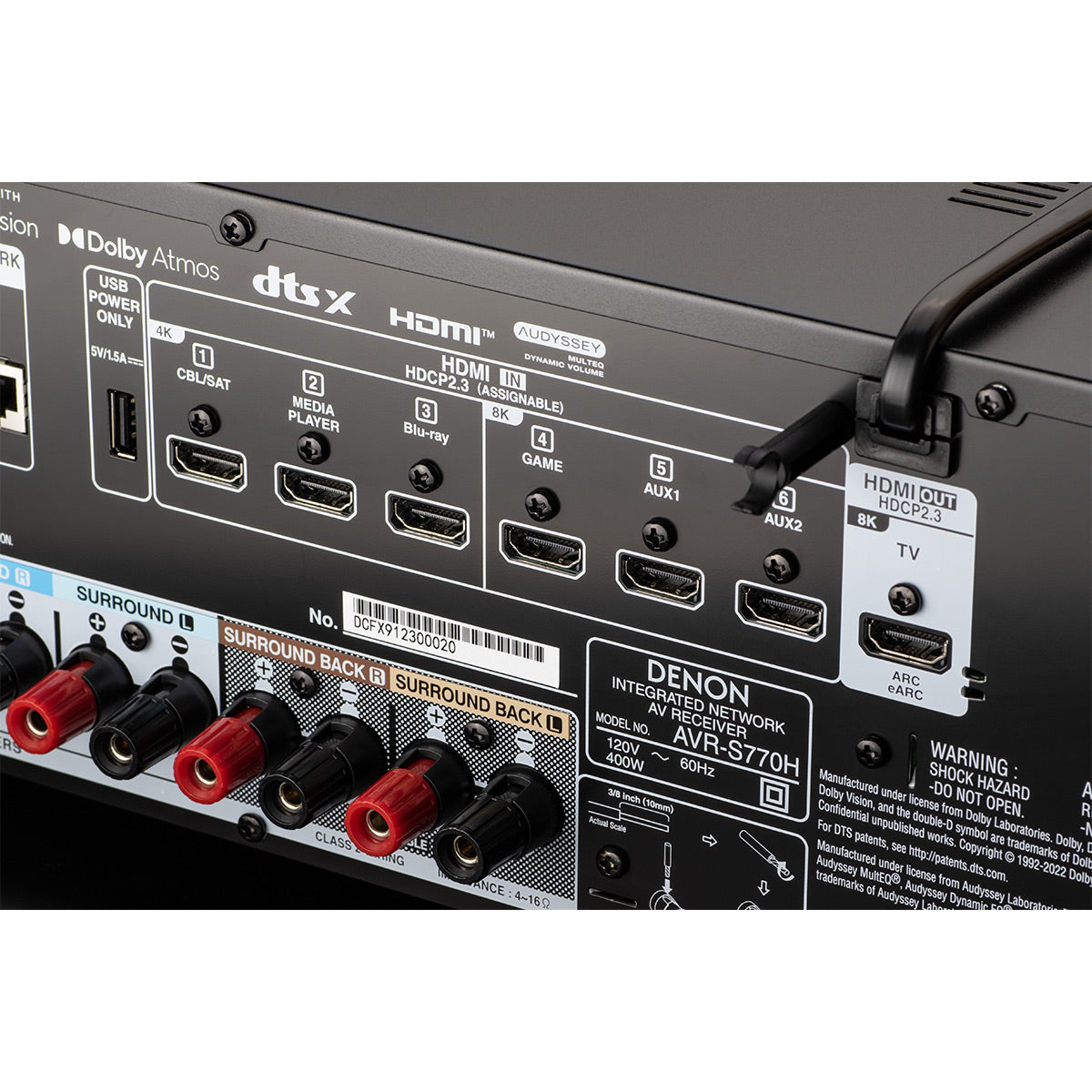 Denon AVR-S770H 7.2 Channel 8K Home Theater Receiver with Dolby Atmos & HEOS Built-In