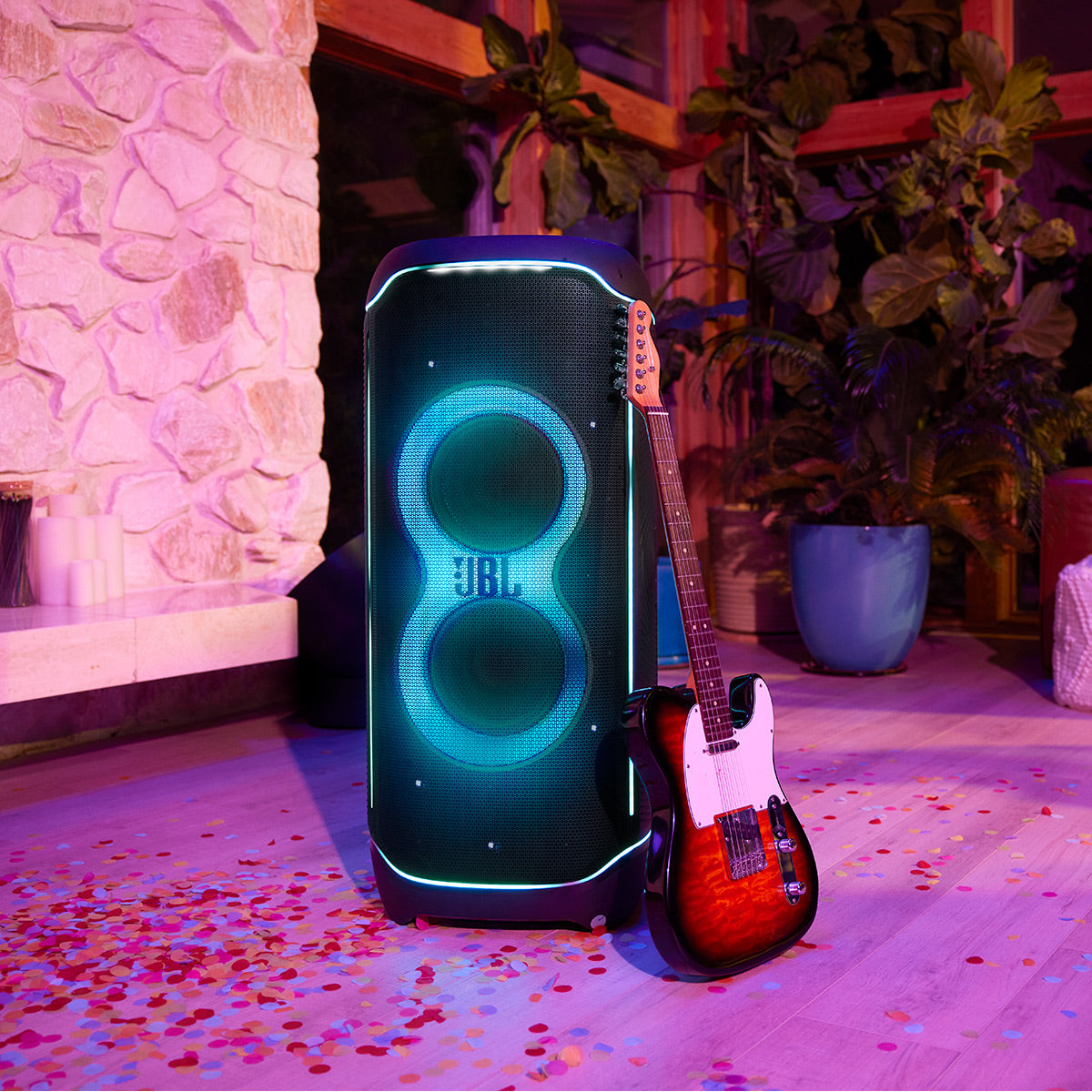 JBL PartyBox Ultimate Waterproof Wi-Fi Party Speaker with Dolby Atmos, Instrument Inputs, & Lighting Effects