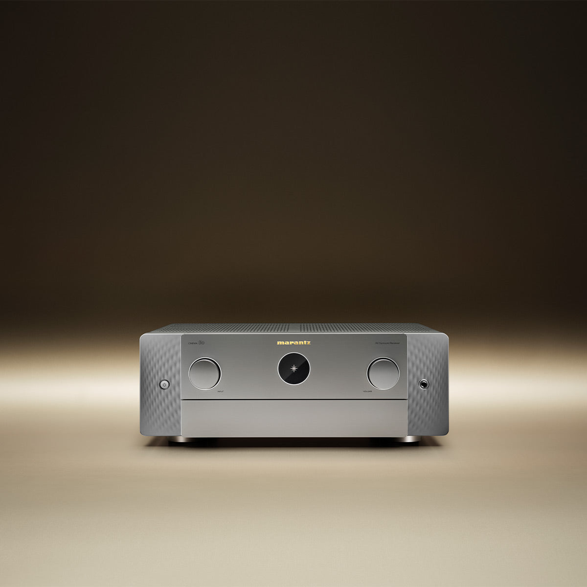 Marantz Cinema 50 9.4 Channel 8K Home Theater Receiver with Dolby Atmos, DTS:X, and HEOS Built-In (Silver/Gold)