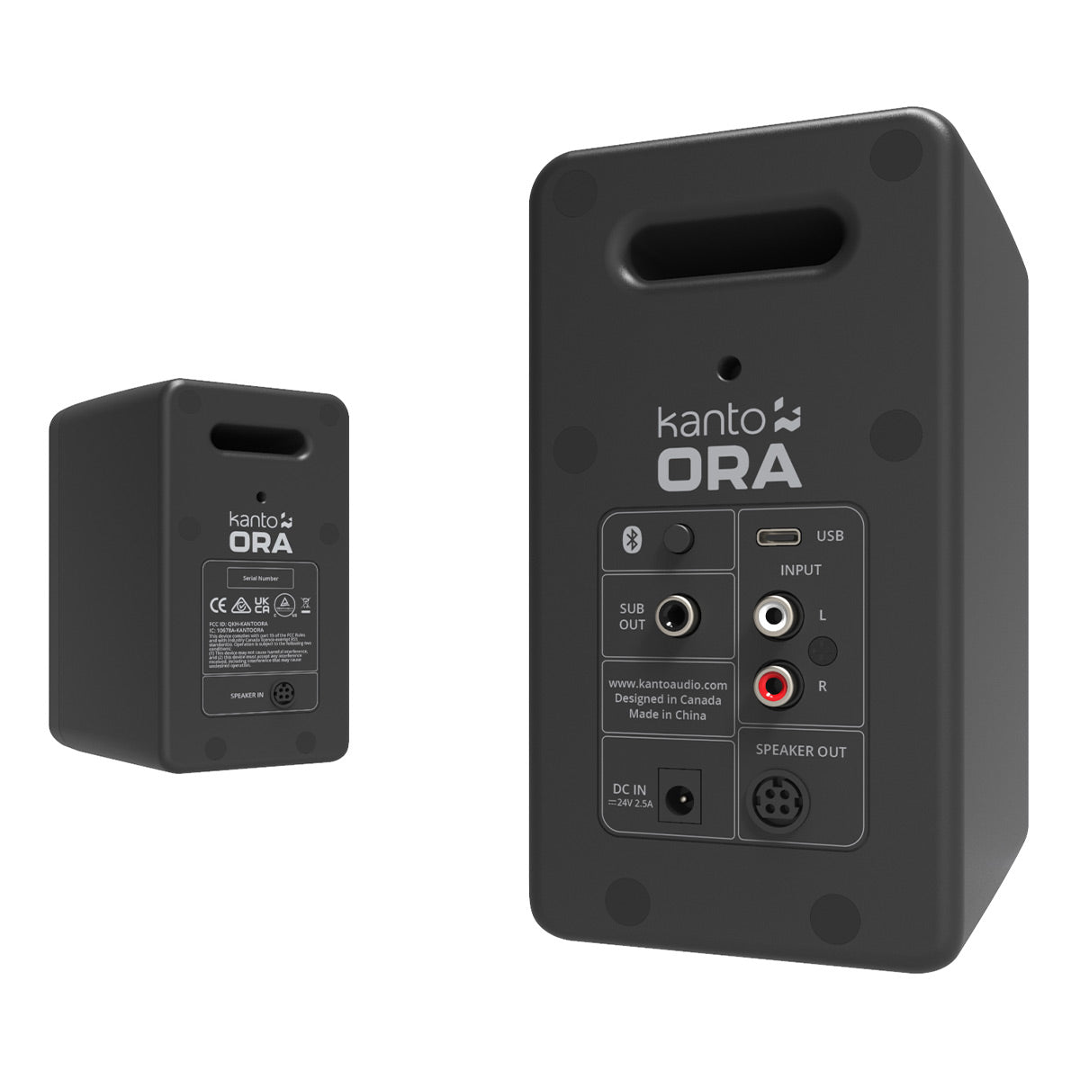 Kanto ORA Powered Reference Desktop Speakers with Bluetooth - Pair (Black)