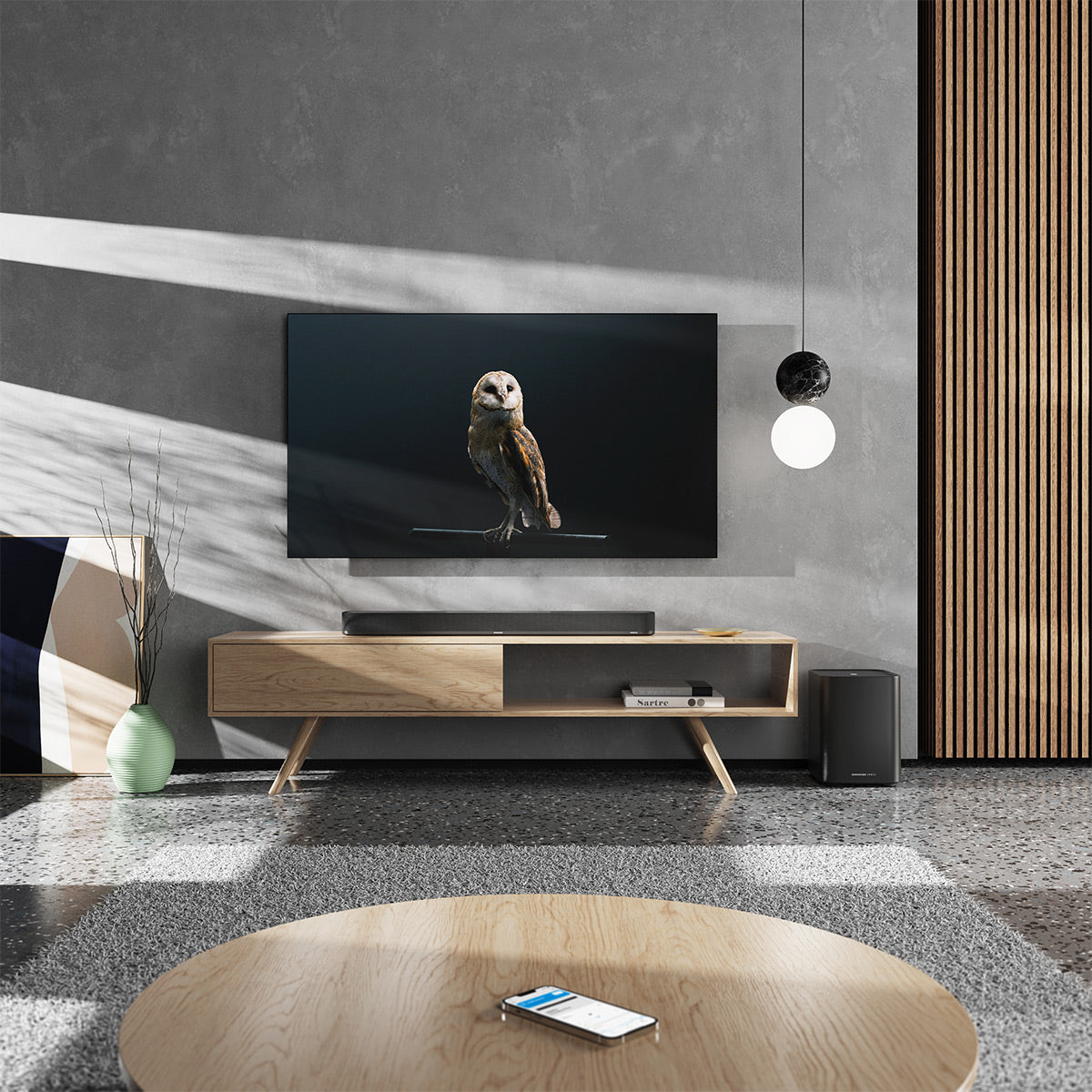 Sennheiser AMBEO Soundbar Mini 7.1.4 Channel Dolby Atmos Soundbar with Ambeo Sub 8in 350W Wireless Subwoofer with Bluetooth