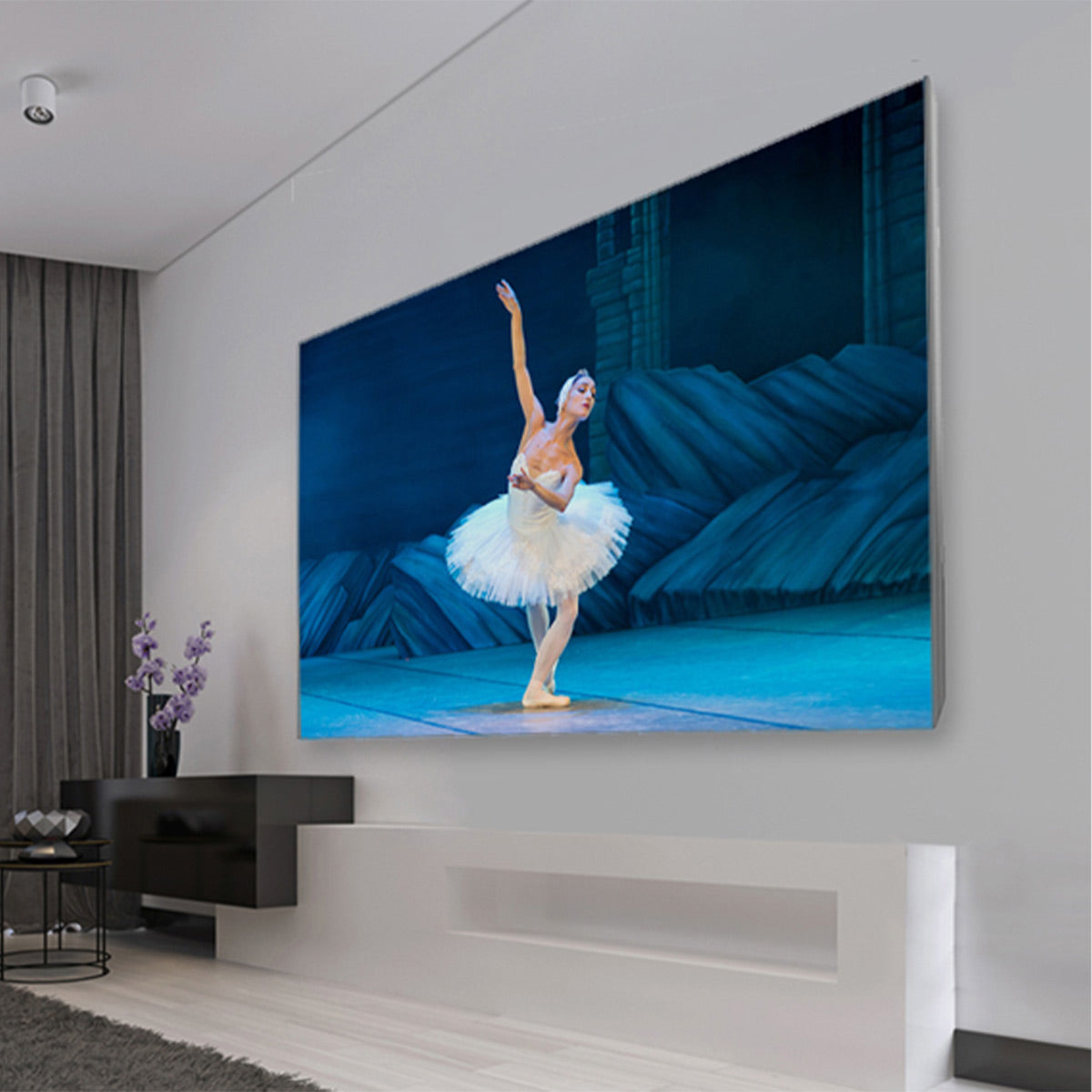 Stewart Balón Edge Fixed Frame 135" HDTV Projector Screen with Ambient Light Rejection (FireHawk G5)