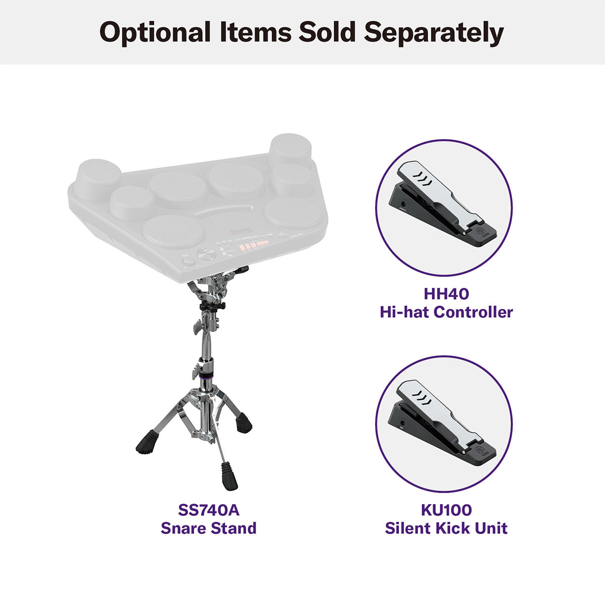 Yamaha DD75AD Portable Digital Drum Kit with Drum Sticks and 2 Foot Pedals