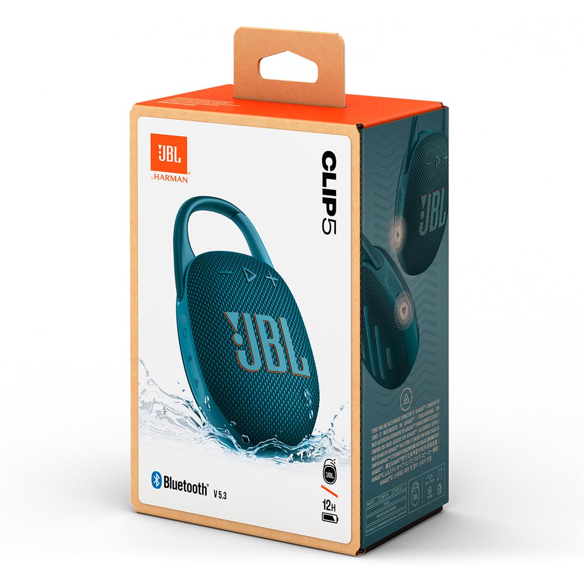 JBL Clip 5 Ultra Portable Bluetooth Speaker with gSport Carbon Fiber Case (Blue)