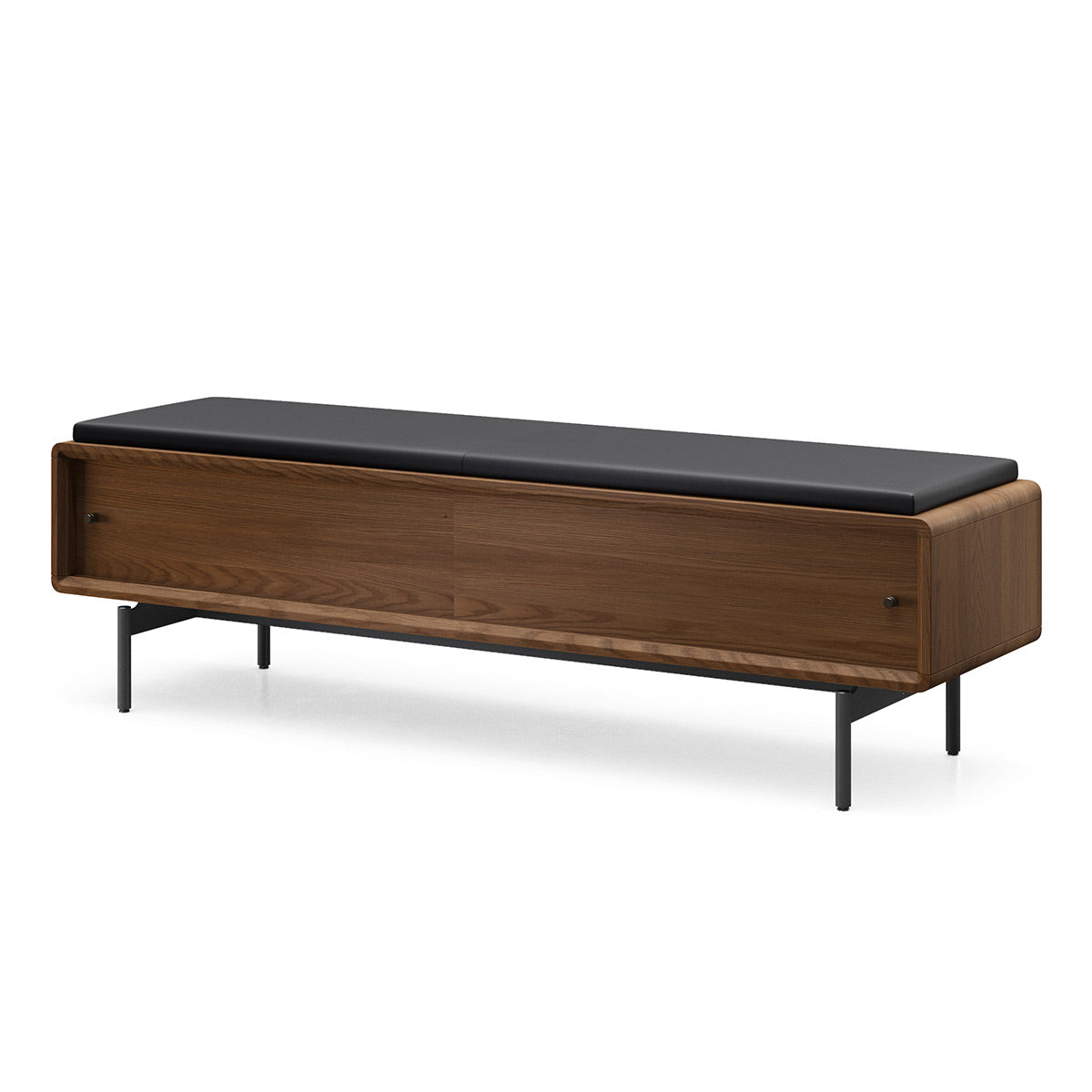 BDI LINQ Bench 9102 with Leather Cushion (Mocha with Pepper Leather)