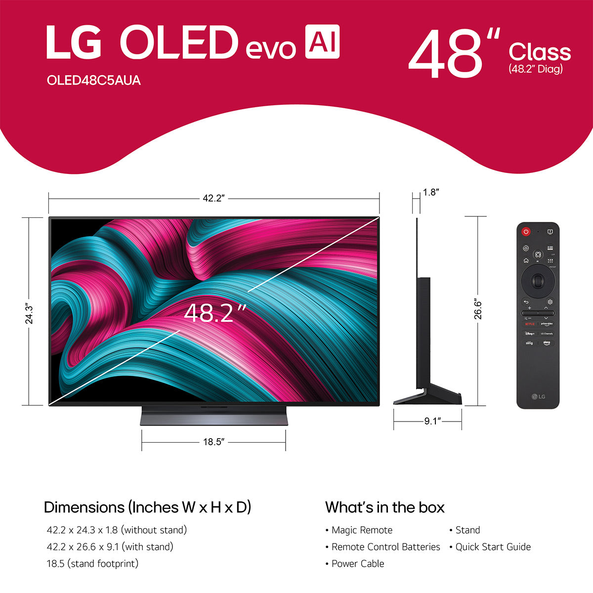 LG OLED48C5PUA 48" 4K UHD OLED evo C5 Smart TV
