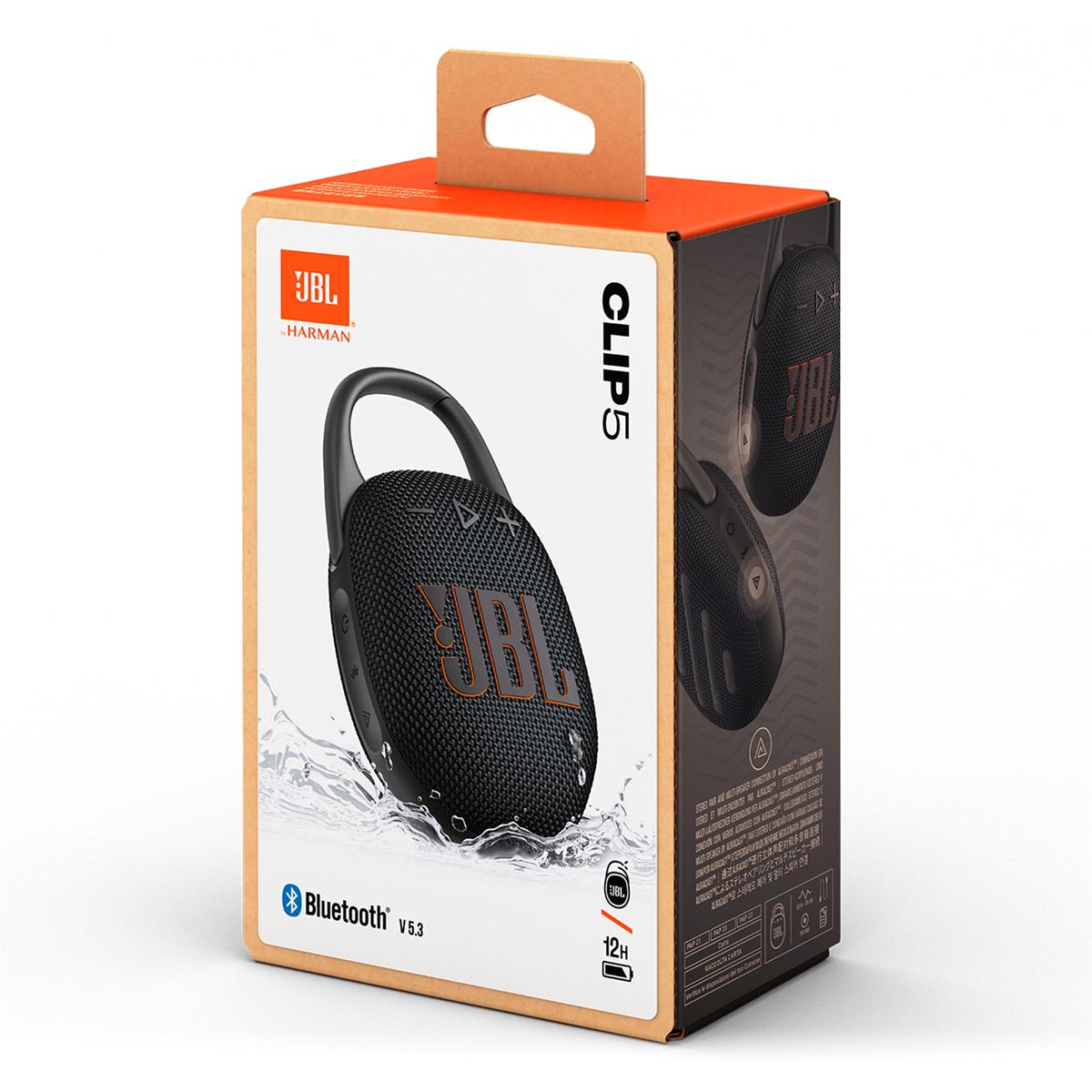 JBL Clip 5 Ultra Portable Bluetooth Speaker with gSport Silicone Sleeve (Black)