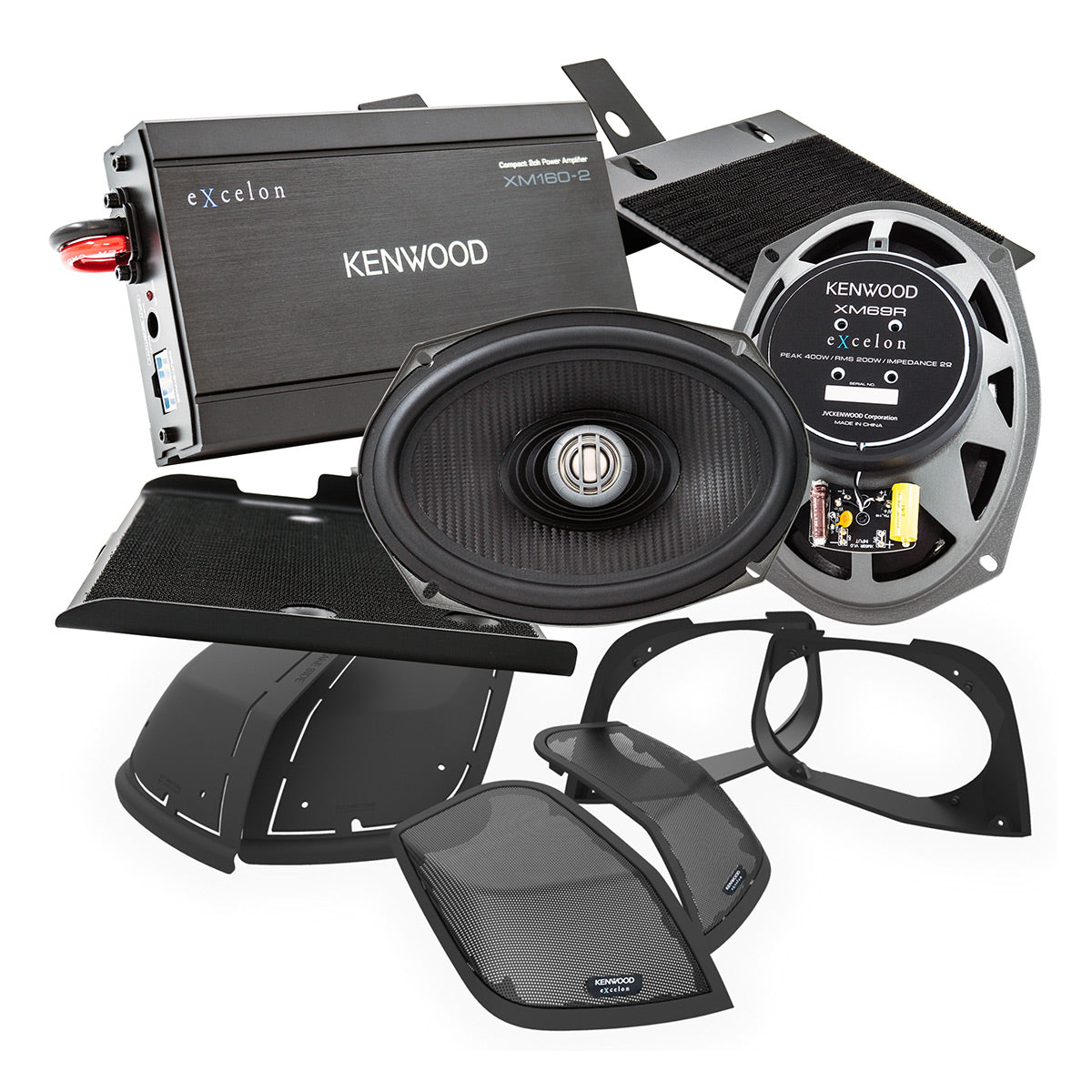 Kenwood P-HD2R Rear Amplified Speaker Package for 2014-Up Select Harley Davidson Motorcycles