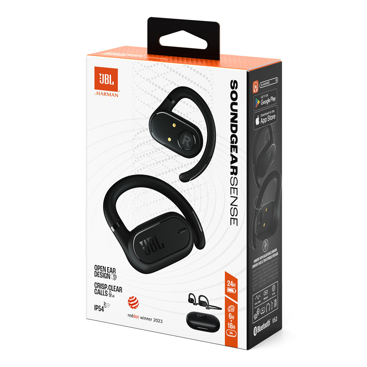 JBL Soundgear Sense Hybrid Open-Ear Headphones with Detachable Neckband (Black)