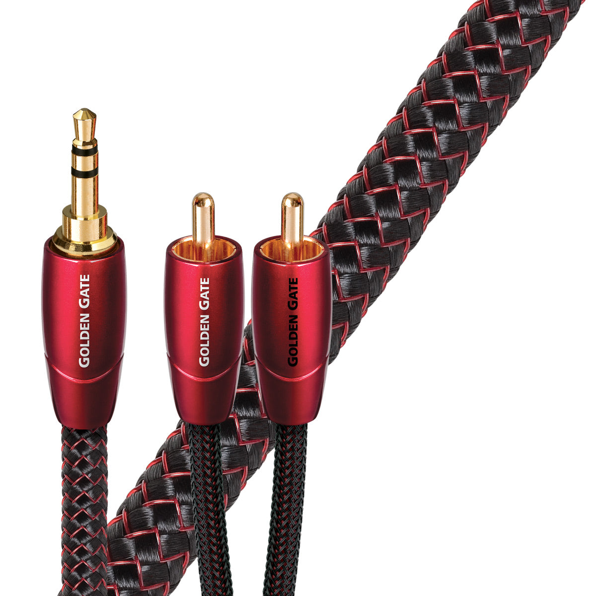 AudioQuest Golden Gate Male RCA to 2 Male Mini RCA Cable - 9.84 ft. (3m)
