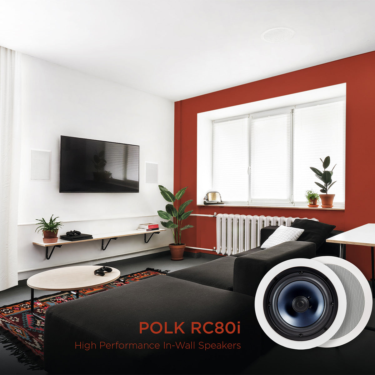 Polk Audio RC80i 8" In-Ceiling 2-Way Speakers - Pair