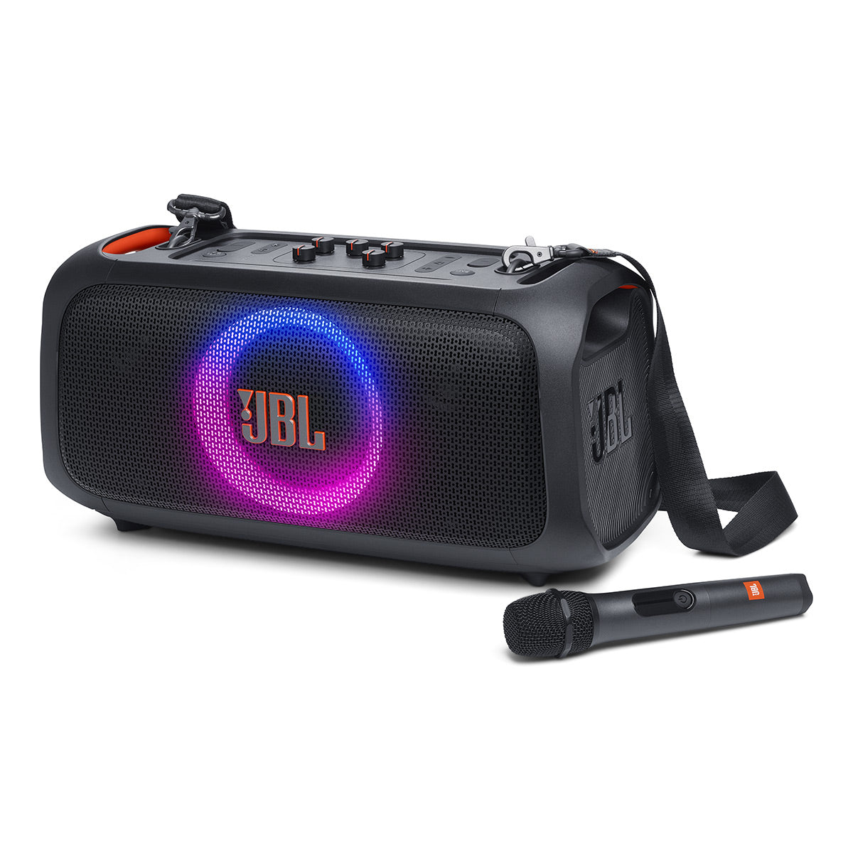 JBL PartyBox On-The-Go Essential with Wireless Microphone & Water