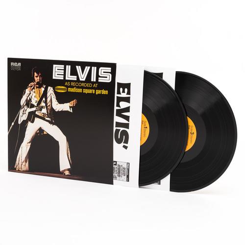 Black vinyl record set with gatefold sleeve featuring Elvis in a white jumpsuit