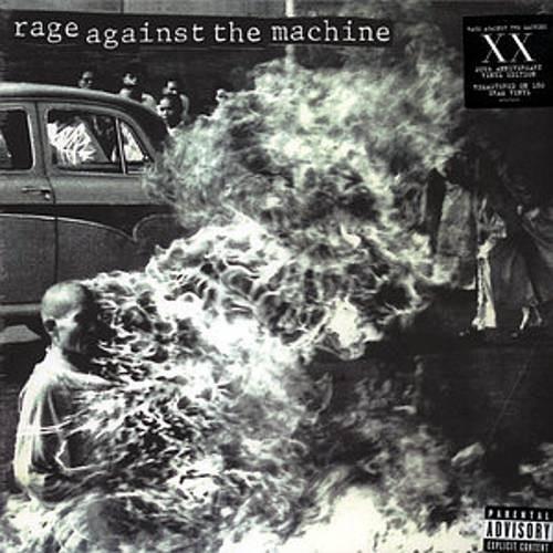 Black and white album cover featuring a child standing near a burning car
