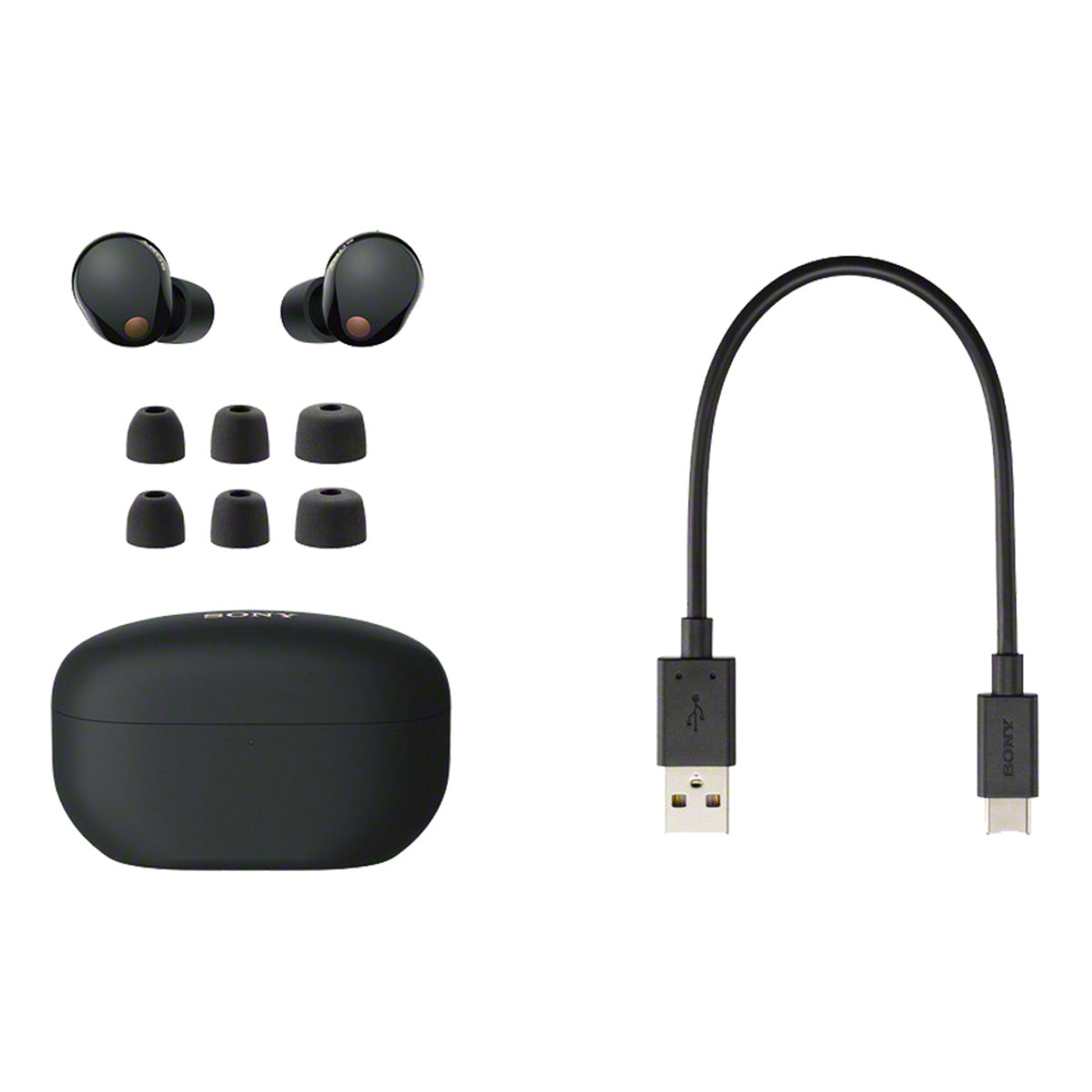 Sony WF-1000XM5 Wireless Noise Cancelling In-Ear Headphone Bundle with gSport Hardshell Case (Black)