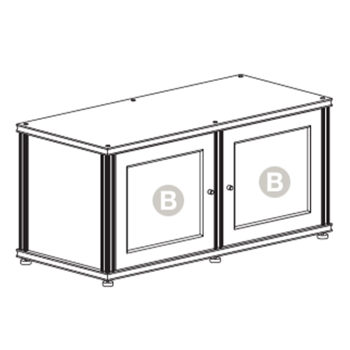 Salamander Designs Synergy 221 Twin AV Cabinet (American Cherry with Black Glass & Aluminum Posts)
