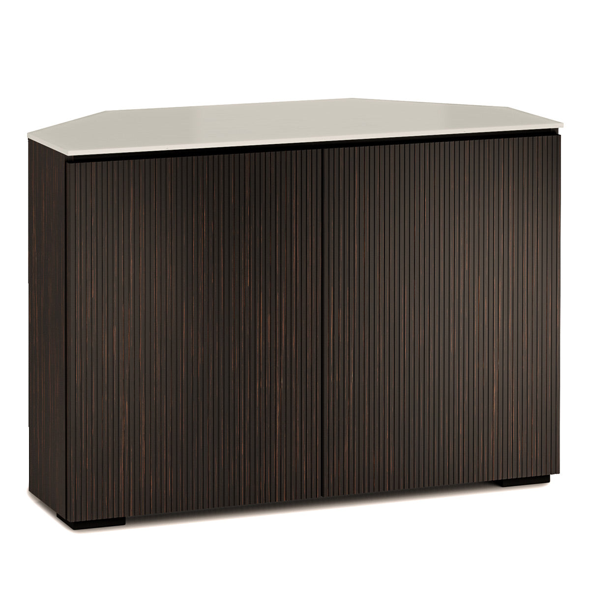 Salamander Designs Chameleon Collection Manhattan 323 Corner- Maro Ebony Doors and Sides, Matte Taupe Glass Top)