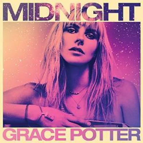 Vinyl LP cover featuring a woman with blonde hair against a purple and orange gradient background