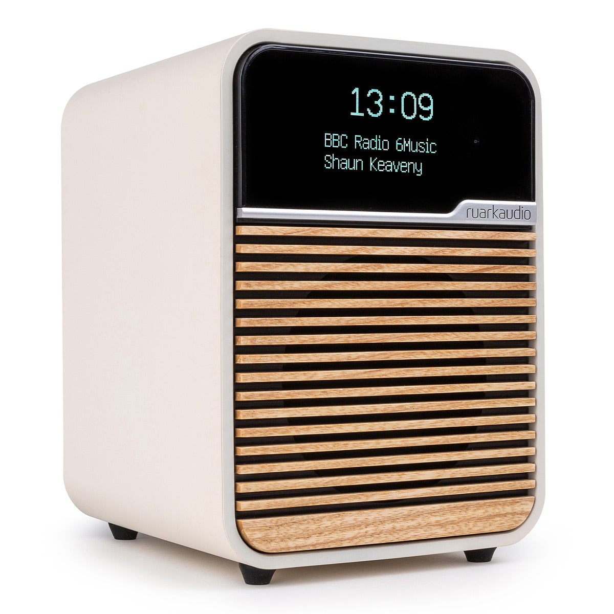 Ruark Audio R1 MK4 USB FM Bluetooth Radio with Wood Grille (Light Cream/Ash)