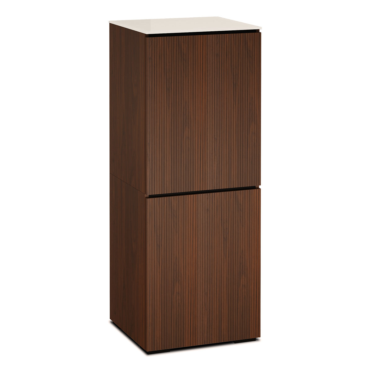 Salamander Designs Chameleon Collection Manhattan 617 AV Cabinet (Medium Walnut Doors and Sides, Matte Taupe Glass Top)