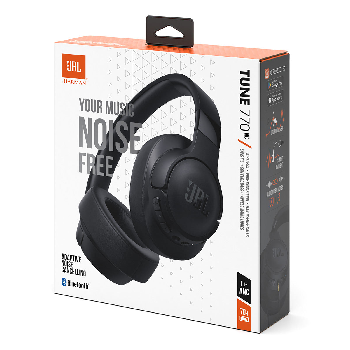 JBL Tune 770NC Wireless Over-Ear Adaptive Noise Cancelling Headphones (Black)