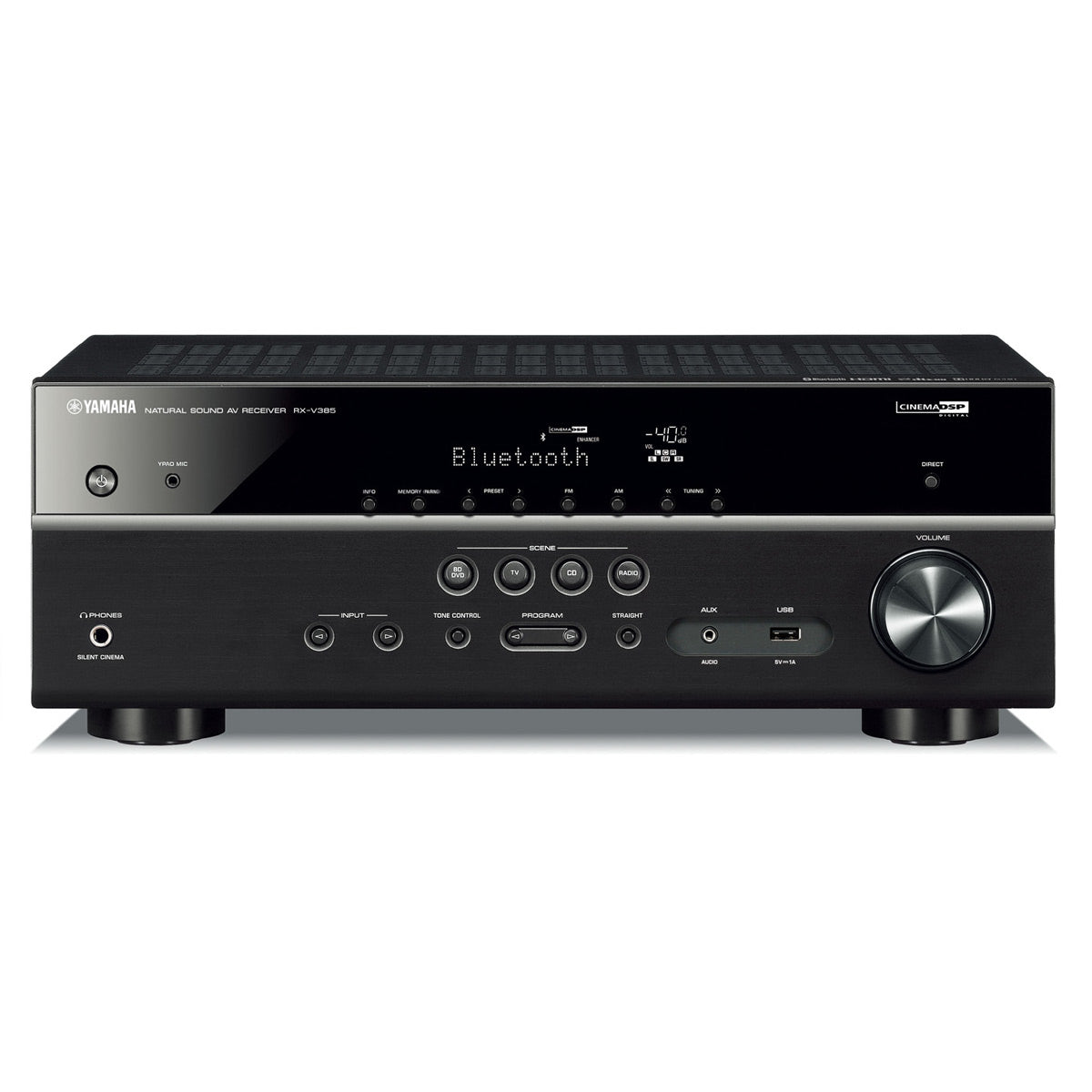 Yamaha RX-V385BL 5.1 Channel AV Receiver with AudioQuest SKY 3m HDMI Cable