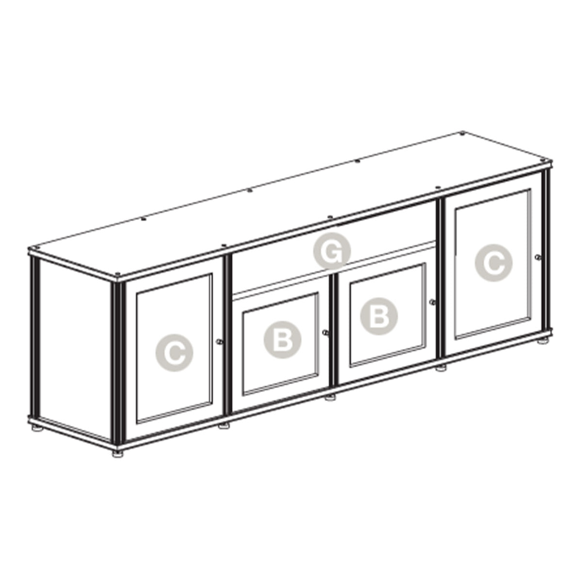 Salamander Designs Synergy 345 Quad AV Cabinet (American Cherry with Black Posts)