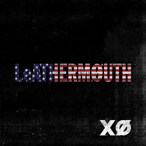 Black vinyl album cover featuring distressed American flag lettering and a white XO symbol