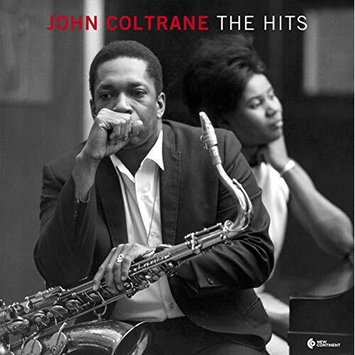 Black and white album cover featuring a man holding a saxophone with a woman in the background