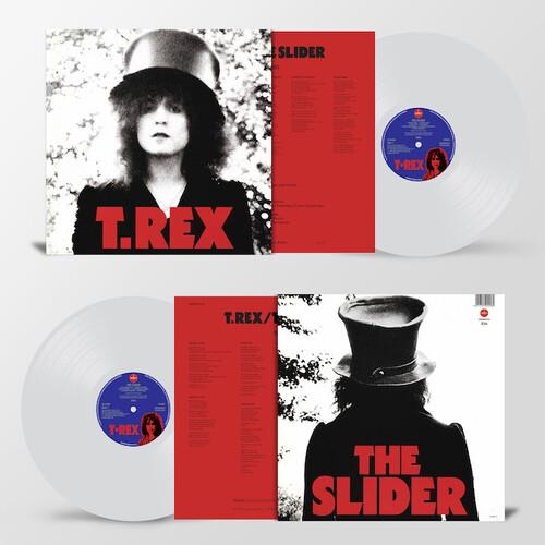 Clear vinyl LP with red and black album cover featuring a portrait in a top hat