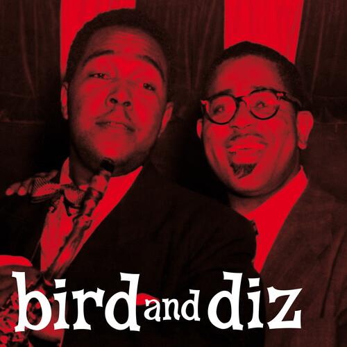 Red-tinted album cover featuring two men in suits with the text bird and diz at the bottom