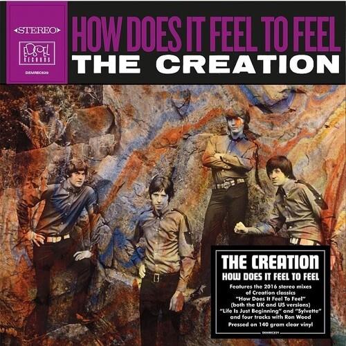 Vinyl LP cover featuring four band members against a colorful abstract background with purple and wh