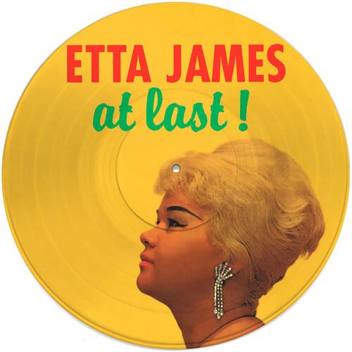 Yellow picture disc vinyl record featuring a profile portrait of a woman with blonde hair and dangli