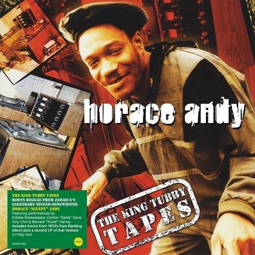 Vinyl LP cover featuring a man in a cap and vest with bold white text and a green information sticke