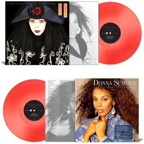 Translucent red colored vinyl LP with album cover featuring a portrait of a woman in a black hat wit