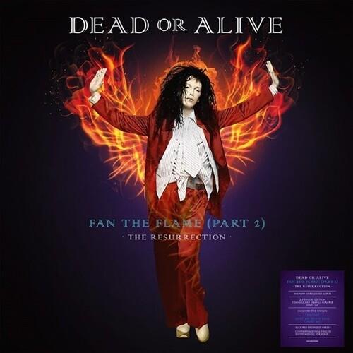 Translucent orange vinyl LP with flame-winged figure on dark album cover
