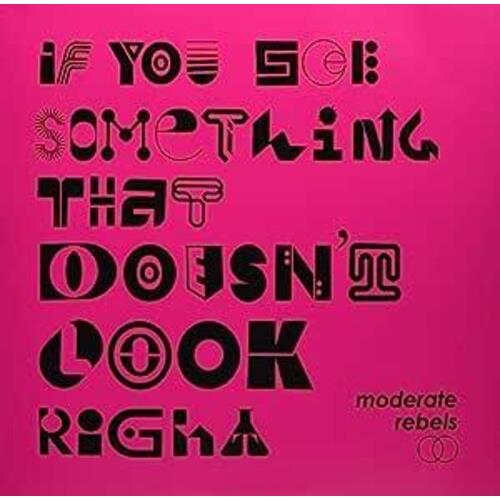 Pink album cover with bold black stylized typography and a small logo in the bottom right corner