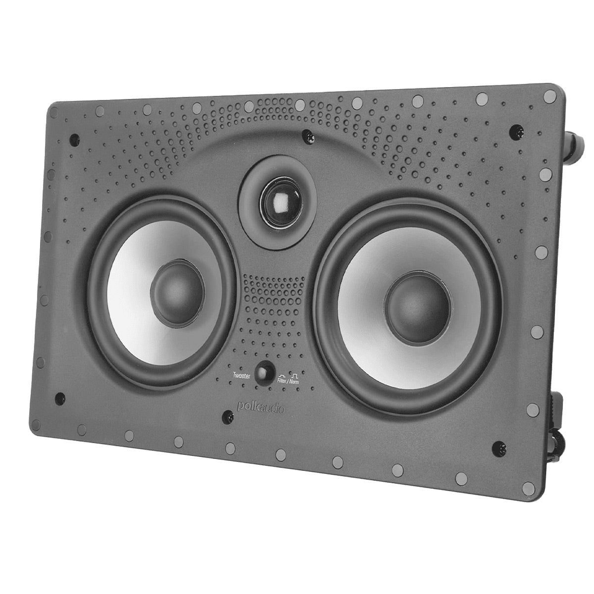 Polk Audio 265-RT 3 Way Vanishing In Wall Speakers and 255c-RT Center Channel Speaker Bundle (White)