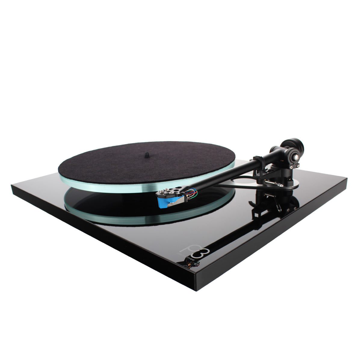 Rega Planar 3 Turntable RB330 Precision Tonearm 12mm Glass Platter no Cartridge (Gloss Black)