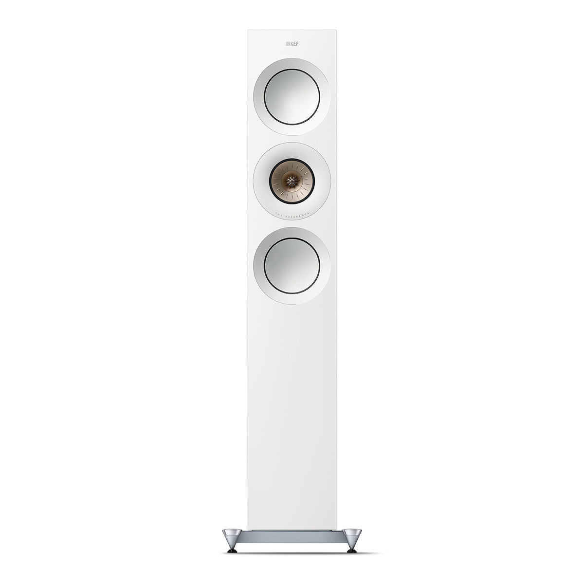 KEF Reference 3 Meta Floorstanding Speaker - Pair (High-Gloss White/Champagne)