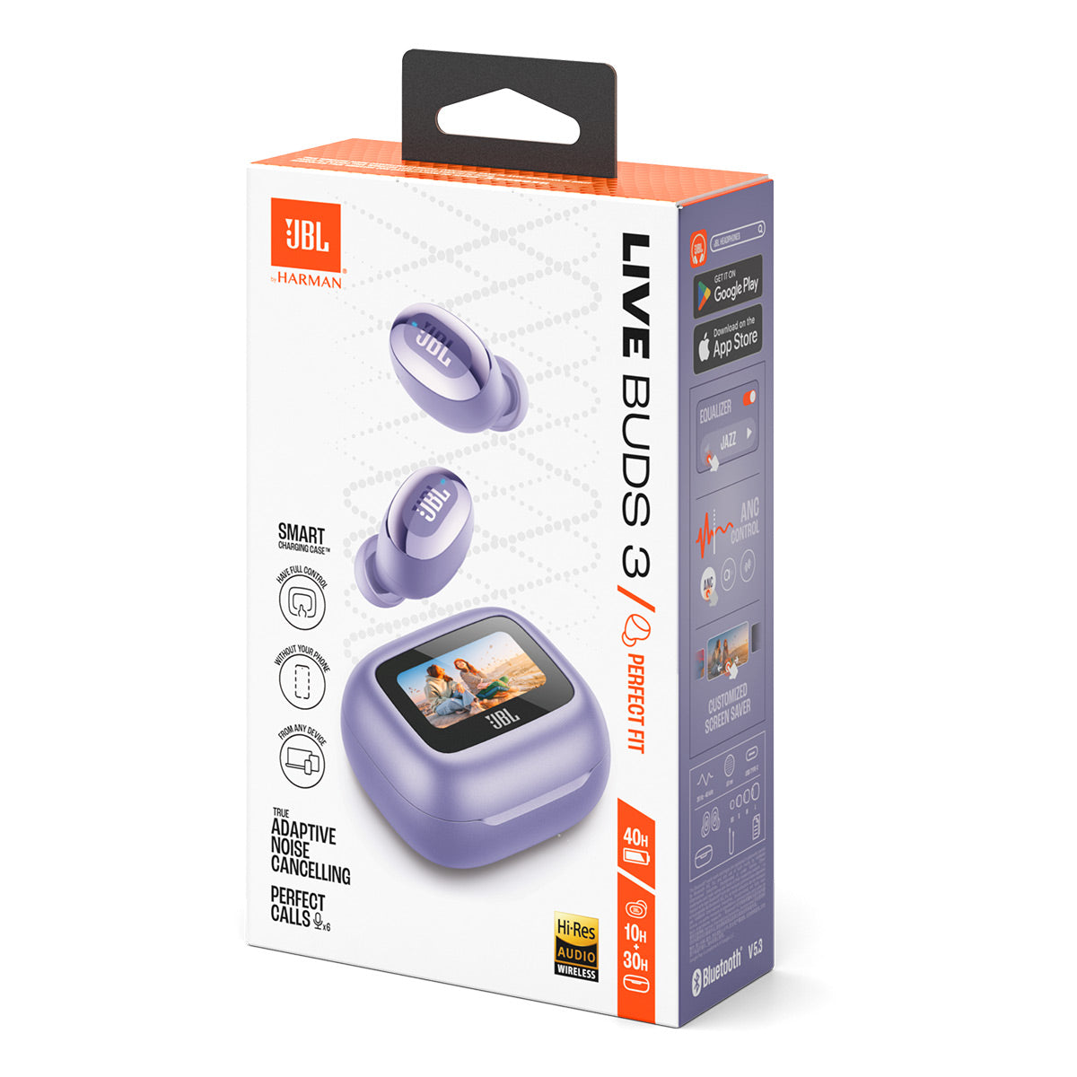 JBL Live Buds 3 True Wireless Noise Cancelling Earbud Bundle with gSport Case (Purple)