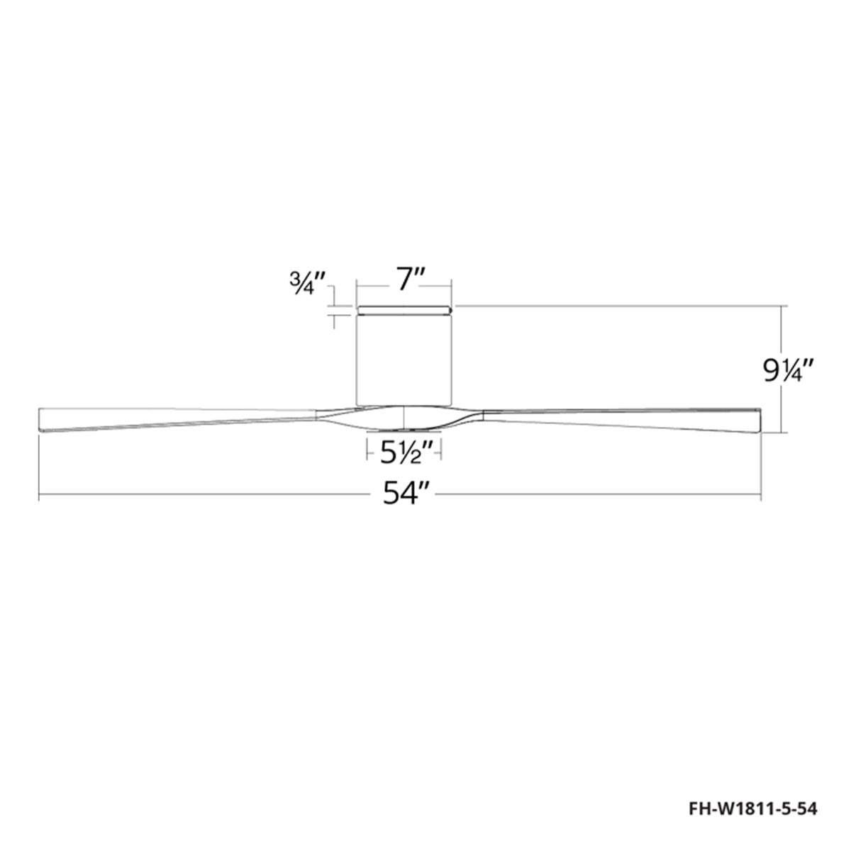 Modern Forms Aviator 5 Flush Mount Smart Ceiling Fan - 54" (Matte Black/Distressed Koa)