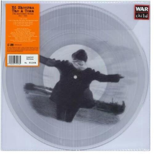 Clear vinyl record with black and white photo of a person in a coat