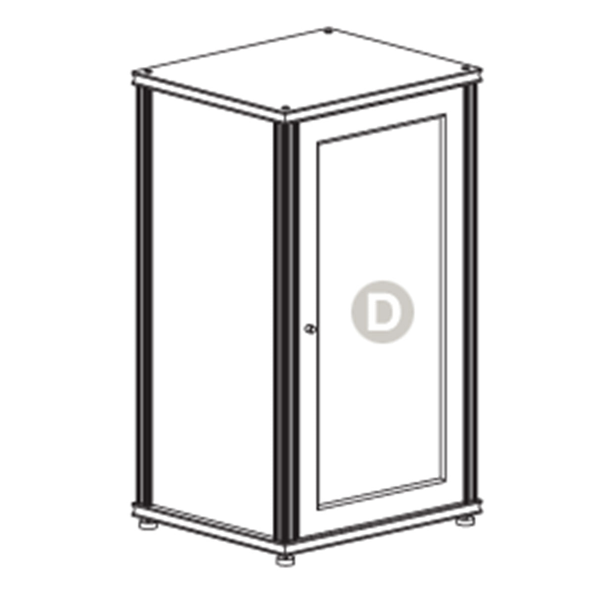 Salamander Designs Synergy 402 AV Cabinet (American Cherry with Black Glass Doors & Aluminum Posts)