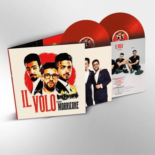 Red vinyl LP with illustrated gatefold cover featuring three portraits