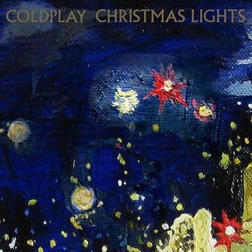 Dark blue painted album cover with red and white starbursts and scattered yellow dots
