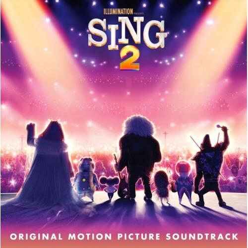 Sing 2 original motion picture soundtrack vinyl LP cover featuring animated animal characters on sta