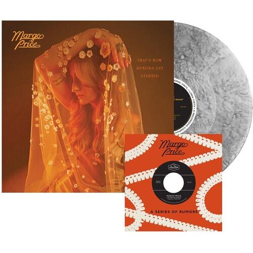 Silver marbled vinyl LP and 7-inch single with orange and brown album artwork